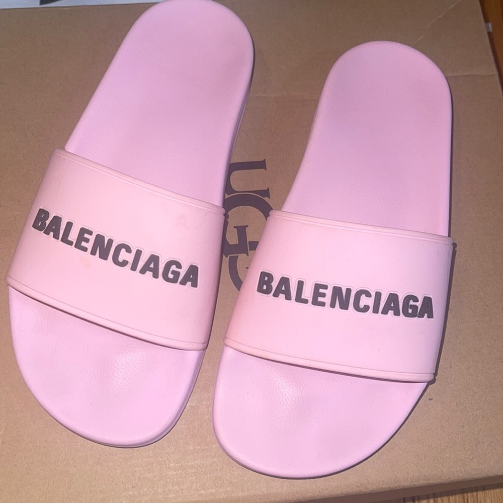 Balenciaga Logo Pool Slides